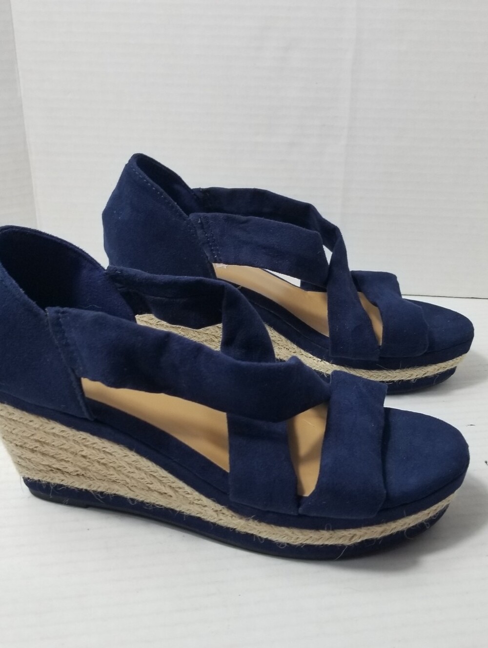 BAMBOO WOMEN'S BLUE WEDGE SIZE 7